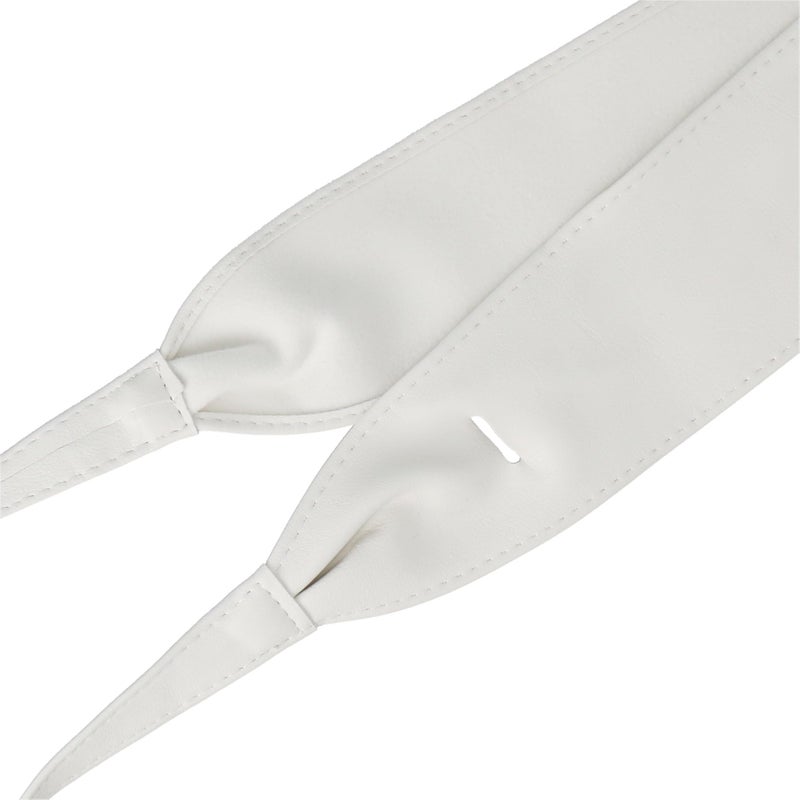 FASHIONGEN Obi Belt for Women â€“ Wide Waist Belt in Faux Leather, MICA - White, Small/Medium - Image 5